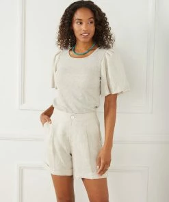 Karen Kane Contrast Linen Sleeve Top