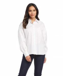 Karen Kane Clothing Shirred Sleeve Shirt