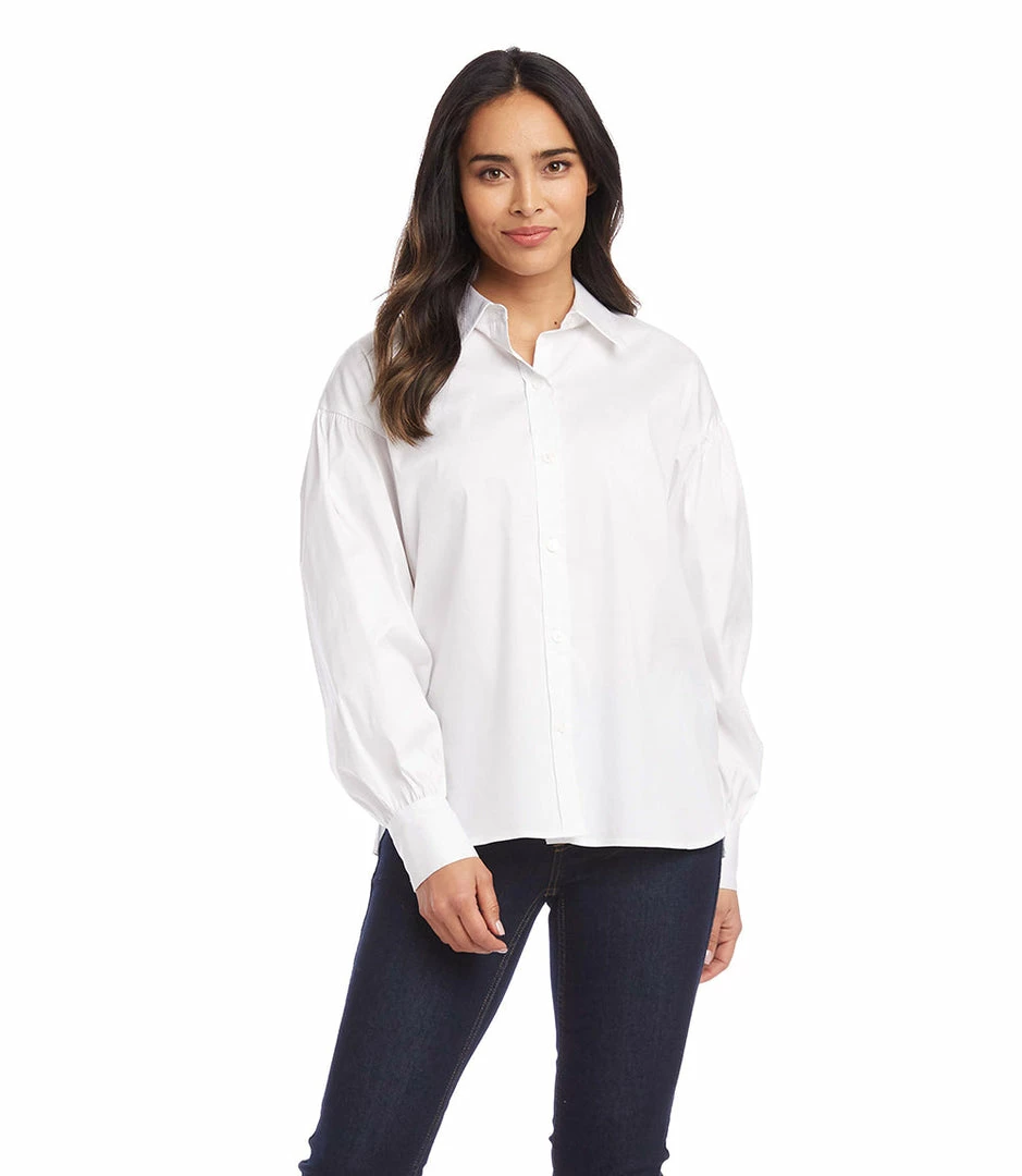 Karen Kane Clothing Shirred Sleeve Shirt