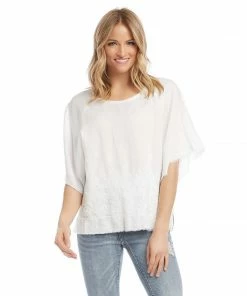 Karen Kane Embroidered Modern Sleeve Top Clothing