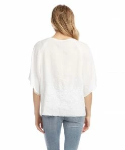 Karen Kane Embroidered Modern Sleeve Top Clothing