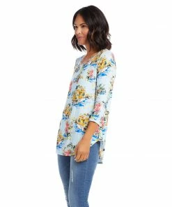 Karen Kane Clothing Petite Size 3/4 Sleeve Shirttail Tee