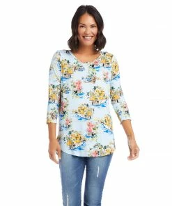 Karen Kane 3/4 Sleeve Shirttail Tee