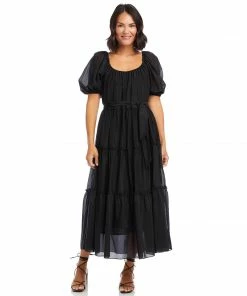 Karen Kane Clothing Tiered Poof Sleeve Dress