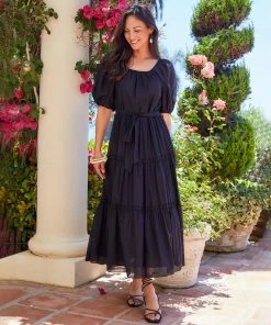 Karen Kane Clothing Tiered Poof Sleeve Dress