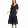 Karen Kane Tiered Poof Sleeve Dress