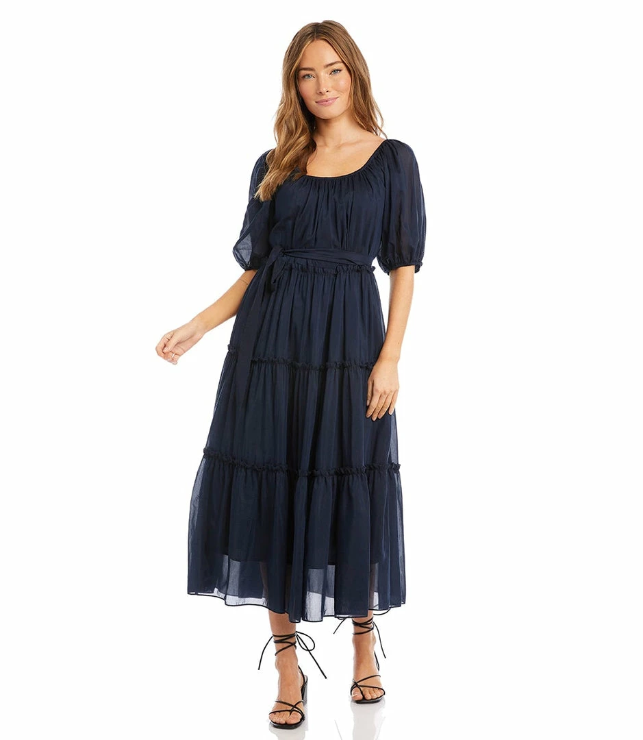 Karen Kane Tiered Poof Sleeve Dress