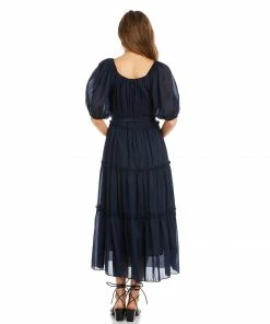 Karen Kane Tiered Poof Sleeve Dress