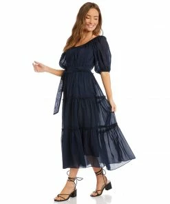 Karen Kane Tiered Poof Sleeve Dress