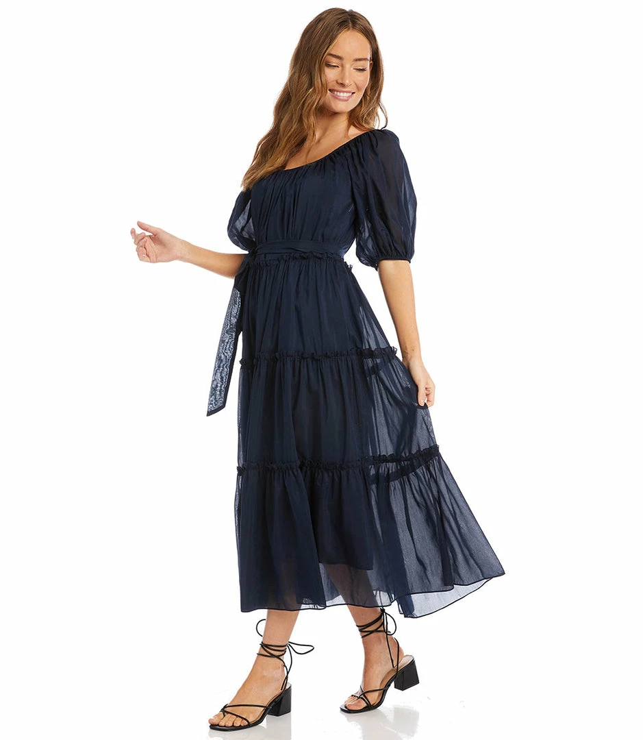 Karen Kane Tiered Poof Sleeve Dress
