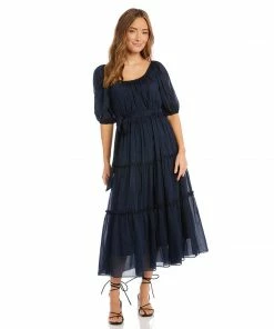 Karen Kane Tiered Poof Sleeve Dress