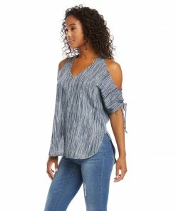 Karen Kane Cold Shoulder Tie-Sleeve Top Clothing