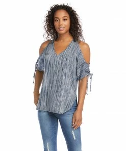 Karen Kane Cold Shoulder Tie-Sleeve Top Clothing