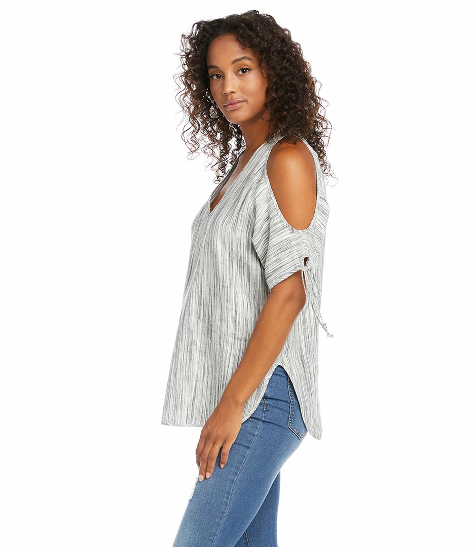 Karen Kane Cold Shoulder Tie-Sleeve Top Clothing