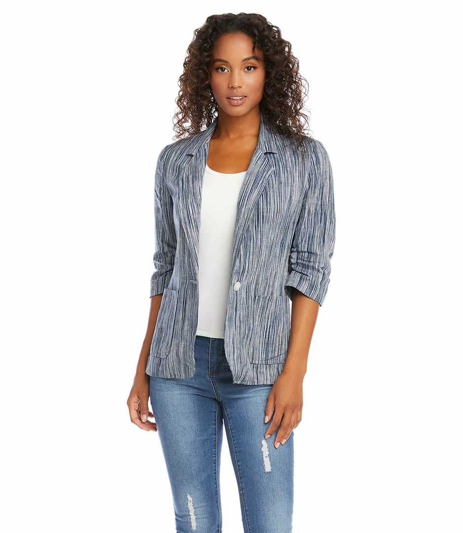 Karen Kane Ruched Sleeve Jacket Clothing