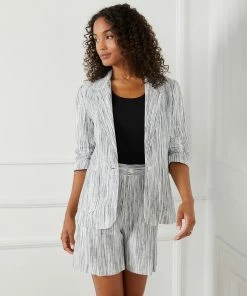 Karen Kane Ruched Sleeve Jacket