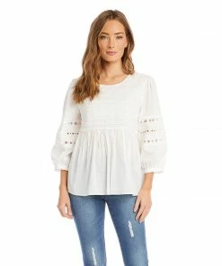 Karen Kane Embroidered Eyelet Top