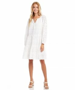 Karen Kane Tiered Eyelet Dress Clothing