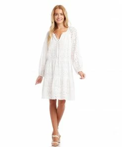 Karen Kane Tiered Eyelet Dress Clothing