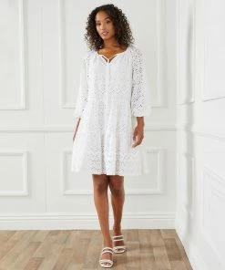 Karen Kane Tiered Eyelet Dress Clothing