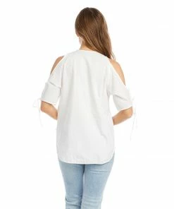 Karen Kane Embroidered Cold Shoulder Top Clothing