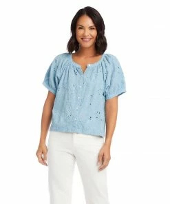 Karen Kane Short Sleeve Peasant Top Clothing