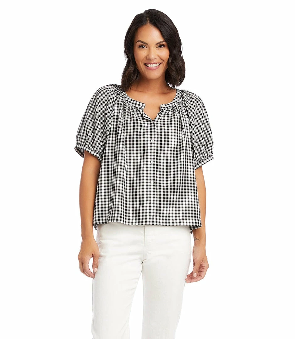 Karen Kane Short Sleeve Peasant Top Clothing