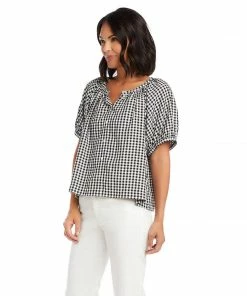 Karen Kane Short Sleeve Peasant Top Clothing