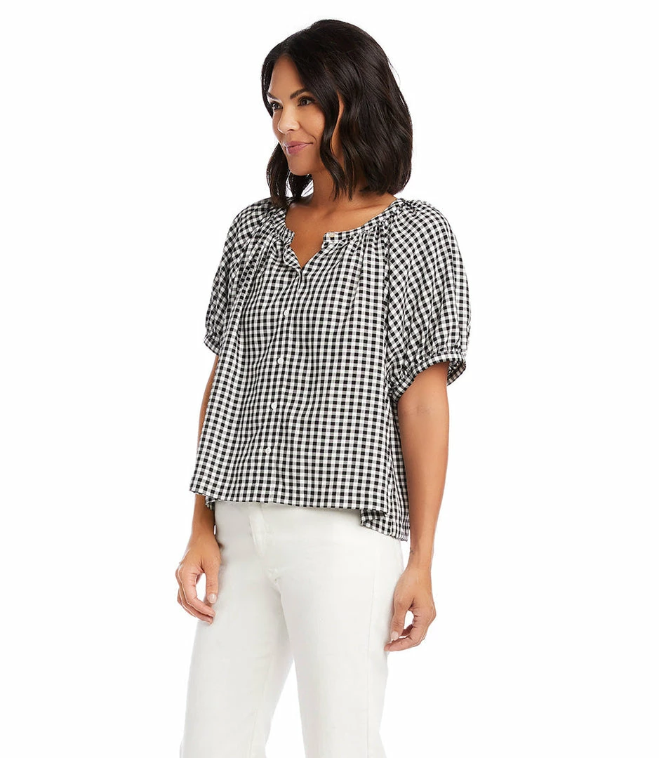 Karen Kane Short Sleeve Peasant Top Clothing