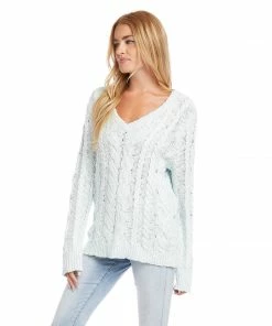 Karen Kane Cable Knit Sweater Clothing
