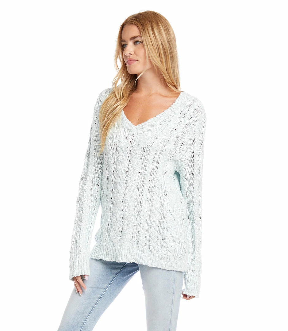 Karen Kane Cable Knit Sweater Clothing
