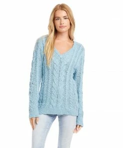 Karen Kane Cable Knit Sweater Clothing