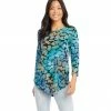 Karen Kane Petite Size Tie-Dye Burnout Shirttail Top Petites