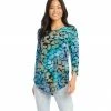 Karen Kane Tie-Dye Burnout Shirttail Top