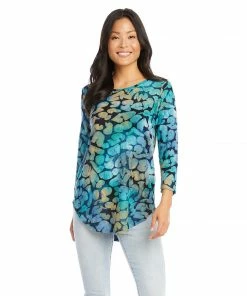 Karen Kane Tie-Dye Burnout Shirttail Top