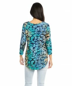 Karen Kane Tie-Dye Burnout Shirttail Top