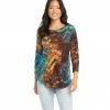 Karen Kane Clothing Petite Size Tie-Dye Burnout Shirttail Top