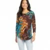Karen Kane Tie-Dye Burnout Shirttail Top