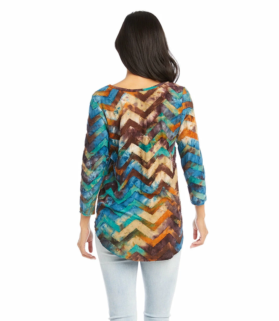 Karen Kane Tie-Dye Burnout Shirttail Top