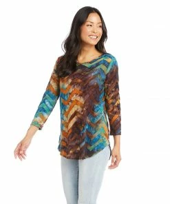 Karen Kane Tie-Dye Burnout Shirttail Top