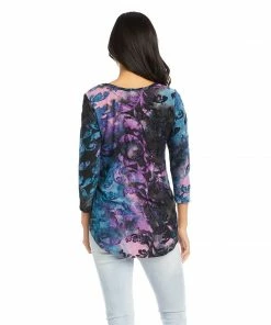 Karen Kane Clothing Tie-Dye Burnout Shirttail Top