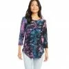 Karen Kane Clothing Tie-Dye Burnout Shirttail Top