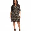Karen Kane Plus Size V-Neck Scallop Lace Dress