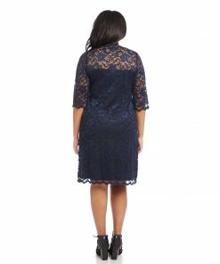 Karen Kane Plus Size V-Neck Scallop Lace Dress