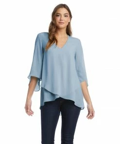 Karen Kane Bracelet Sleeve Asymmetric Top