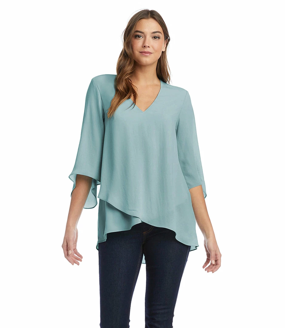 Karen Kane Bracelet Sleeve Asymmetric Top
