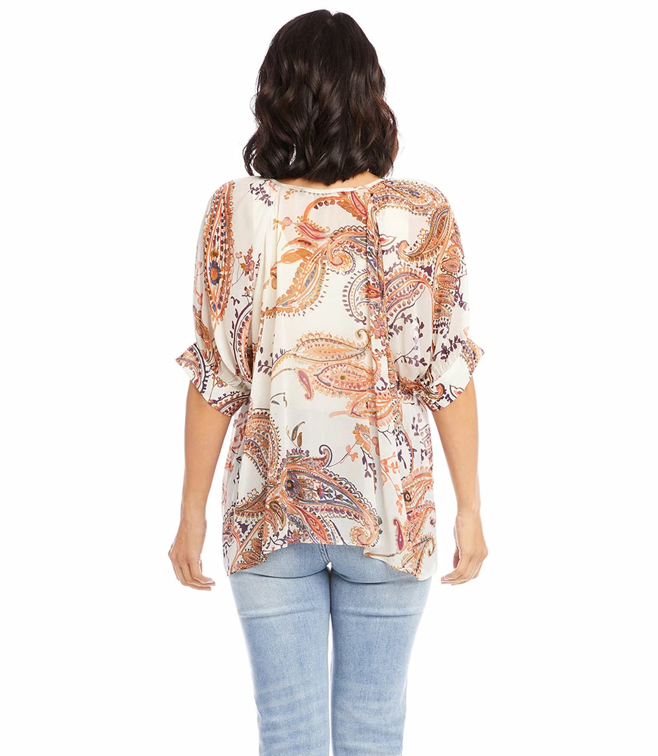 Karen Kane Short Sleeve Peasant Top Clothing