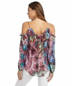 Karen Kane Cold Shoulder Ruffle Top Clothing