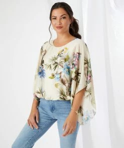 Karen Kane Blouson Scarf Top Clothing