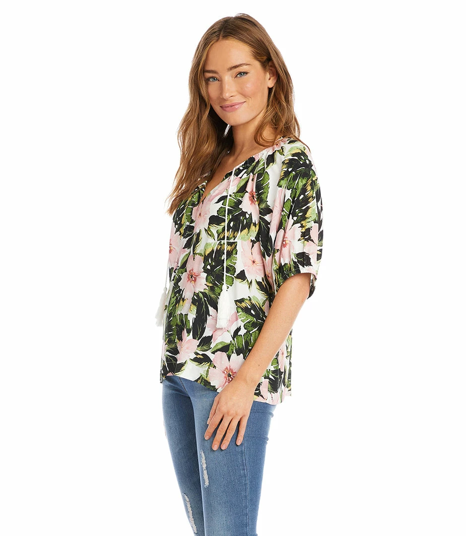 Karen Kane Clothing Short Sleeve Peasant Top